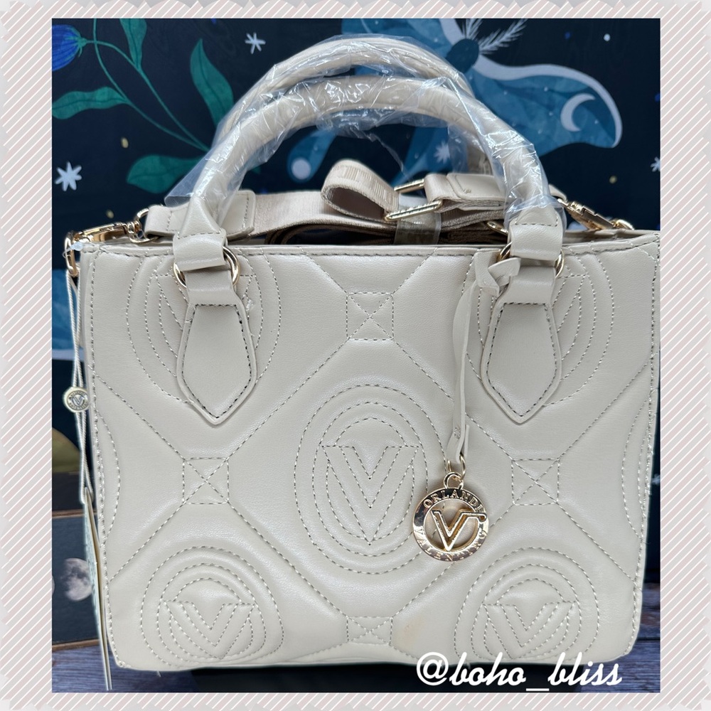 VALENTINO ORLANDI | Soft Vegan Leather Quilted Handbag with Detachable Stap NWT
